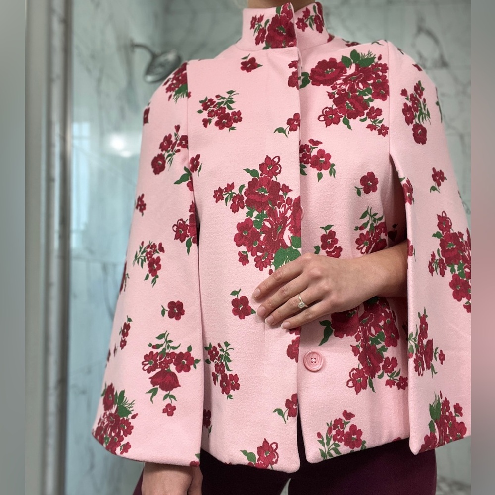 Julie Broun New York Floral Pink Cape Jacket